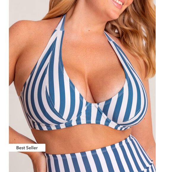 Shapermint Essentials Full Coverage Halter Bikini Top - Picture 1 of 8
